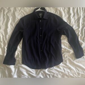 H&M Men's Navy Button Up Shirt Medium